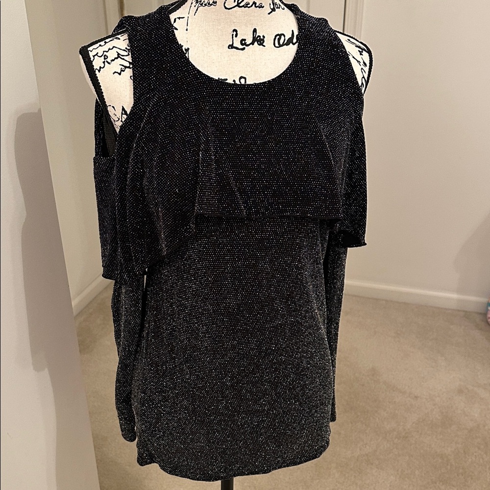 MICHAEL Michael Kors Black Glitter Blouse